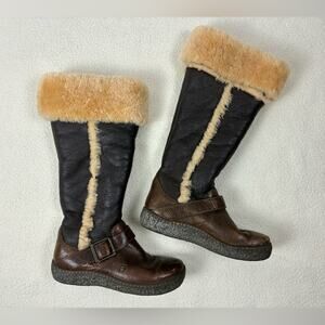Born Women's Helga Shearling Lined Leather Tall Boots In Brown Size 9.5